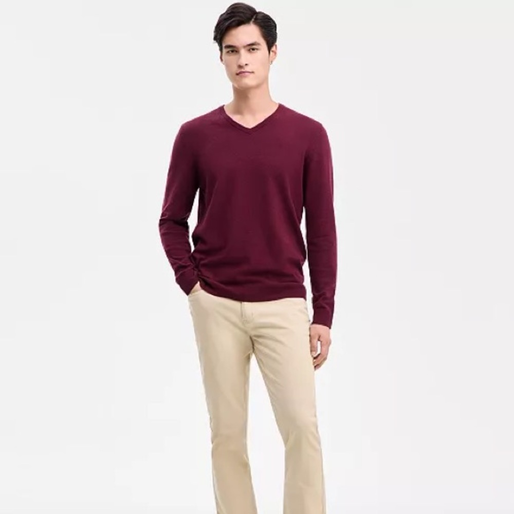 Alfani Men's Deep Burgundy V-Neck Sweater